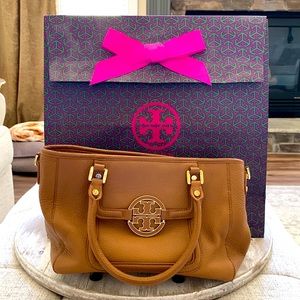 Tory Burch brown leather bag.